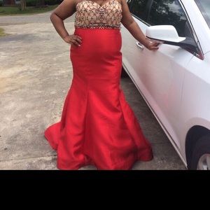 Red fitted Mermaid dress